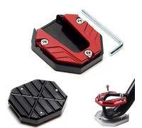 Motorcycle Kickstand Pad for 250 EXC Six Days, Aluminum Alloy Foot Extension Support Pad Enlarged Base Side Stand Puck with Hexagon Wrench,A/Red