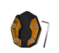 Motorcycle Kickstand Pad Scooter Motorbike Extension Foot Pad Support Plate Aluminum Alloy Motorcycle Bike Kickstand Extender Side Stand Non-Slip(Golden1)