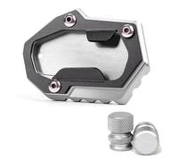 Motorcycle Kickstand Side Stand Extension Pad Enlarger Plate Tire Valve Caps For R1300GS ADV For Adventure GS1300 2023-2026 Motorcycle Kickstand Pad(1Set-Silver)