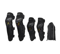 Motorcycle Knee Shin Elbow Guard Adjustable Protective Gear Ergonomic Fit Easy Buckle Design Superior Material Stylish Design for Motocross Dirtbike Racing One Size PP Shell Foam (Black)