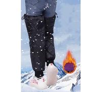Motorcycle Knee Warmers Winter Warm Knee Pads Motorcycle Riding Knee Pads Waterproof Windproof Leg Cover Gaiters Winter Down Thermal Long Leg Knee Sleeves Thickened Knee Pads for Skating Skiing