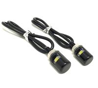 Motorcycle LED Bolt Lights for Rear Number Licence Plate Micro Mini Button | Screw In | Black Aluminium for Project Custom Bike Cafe Racer Street Bike Chopper Car Pick Up Van Truck | 2 PCS