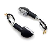 Motorcycle LED Indicators Universal Pair Long Stem Spear With Black Body, Clear Lens - For Front Or Rear Motorbike Scooter 2Pcs