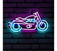 Motorcycle LED Neon Signs USB Energy Saving Powered Switch Light Up Signs for Car Repair Shops Men's Cave Garage Decor Ideas and Game Room Wall Art Bar Decor (5V 15.75 * 8.66 inch)