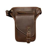Motorcycle Leg Bag 25cm Retro Leg Bag Men's Motorcycle Pocket Leisure Shoulder for Travel Hiking(Brown)
