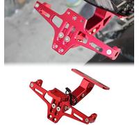 Motorcycle License Plate Bracket for Kawasaki Ninja H2 Carbon, Adjustable Telescopic Aluminum Universal Motorcycle License Plate Holder Mount,A-red