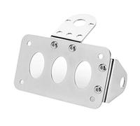 Motorcycle License Plate Frame, Motorcycle License Mount Plate Holder Bracket Frame Side Mounted Tail Light Aluminium Alloy Frame(Silver)