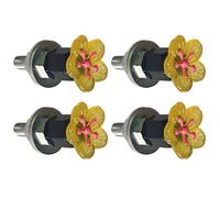Motorcycle License Plate Hardware with Flower Decors Number Plate Frame Fixing Screws Easy Twist on Installation License Screws Anti Theft