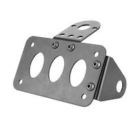 Motorcycle License Plate Holder Bracket, Side Mount Tail Light Frame, Aluminum Alloy License Mount for Horizontal or Vertical Installation on Left or Right Side (A(black))
