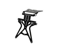 Motorcycle License Plate Holder for Italian License Plate with Under-Tail Attachment - Adjustable Height and Tilt, Aluminium, 15 x 10 cm, Black