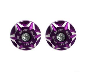 Motorcycle License Plate Screw Cover Shell 2PCS for 6MM Screw Holes, Aluminum Alloy with Construction and High Machining Precision (purple)