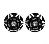 Motorcycle License Plate Screw Cover Shell 2PCS with CNC Machined Aluminum Alloy and 6MM Holes for Secure and Mounting (black)