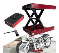 Motorcycle Lift Scissor Jack, 1100LBS Wide Deck Motorcycle Center Hoist Stand for Motorbike Repair, Adjustable Foldable Lifting Kickstand Table Scissor Lift with Crank Handle, Max Lifting Height 15"