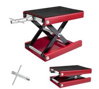 Motorcycle Lift with Wide Deck, 11000Lbs/500 kg/0.5 Ton Capacity Motorcycle Repairing Jack Scissor Lift Tool Bench, Steel Motorbike Bike Lifting Stand Height Adjustable, for Motorbike, Red