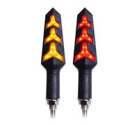 Motorcycle light Motorcycle Turn Signals Built Relay Motorcycle Flasher Turn Signal Indicator Stop Signals Flowing Motorbike Light Bendable(2pcs Red)