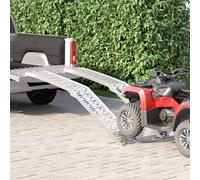 Motorcycle Loading Ramp Silver 222x28x5cm Aluminium Foldable 340kg Non-slip Each