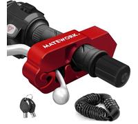 Motorcycle Lock Anti Theft Heavy Duty, Motorcycle Handlebar & Brake Lock with Helmet Lock, Bike Lock, Universal for All Bike Motorcycle Red