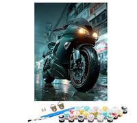 Motorcycle Locomotive Paint by Numbers for Children, 24x32 inch Large Paint by Numbers for Adults, DIY Oil Paintings Crafts Women Gifts With Frame Brushes and Acrylic Pigment Home Wall Decor BJHDK346
