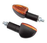 Motorcycle Long Stem Mini Spear Indicators With Black Body Amber Lens