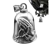 Motorcycle Luck Bell - Praying Hand Guardian Luck Bell - Good Luck Riding Bell, Hanger Biker Bell, Luck Riding Bells for Men & Women, Biker