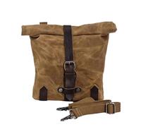 Motorcycle Luggage Bag - Waterproof Waxed Vintage Tool Kit Fork Side Storage Package 1000G Webbing with Buckle | Scooter Cycle Maintenance Adventure Travel Gear System L