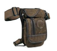 Motorcycle Luggage Bags Men's Canvas Drop Leg Bag Motorcycle Multi-Purpose Messenger Shoulder Belt Hip Bum Waist Fanny Pack for Camping Motorbike Saddle Bag(C)
