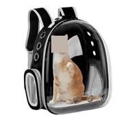 Motorcycle Luggage Bags Pet Cat Carrying Bag Space Backpacks Breathable Portable Transparent Backpack Puppy Dog Transport Carrier Capsule Bags Motorcycles Rear Seat Bag(Black without cover)