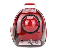 Motorcycle Luggage Bags Transparent Cat Carrying Bags Space Breathable Pet Backpack Portable Puppy Dog Transport Carrier Capsule Bag Pets Motorcycles Rear Seat Bag(Red-With Cover)