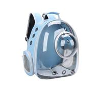 Motorcycle Luggage Bags Transparent Cat Carrying Bags Space Breathable Pet Backpack Portable Puppy Dog Transport Carrier Capsule Bag Pets Motorcycles Rear Seat Bag(Wathet-With Cover)