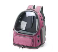 Motorcycle Luggage Bags Transparent Pet Cat Carrier Bag Outdoor Travel Backpack For Cats Small Dogs Breathable Carrying Supplies Motorbike Saddle Bag(Pink)