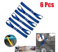 Motorcycle Luggage Straps 6-Pack Soft Loop Blue | Soft nylon loops, scratch-free protection, safe for paintwork, no metal hooks on ends, vehicle friendly