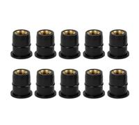 Motorcycle M6 Windscreen Fairing Bolts Well Nuts, PSLER 10Pcs 6mm Rubber Windshield Screws for Most Motorcycles Replacement Accessories Black