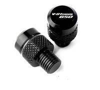 Motorcycle Mirror Adapter Motorcycle CNC Rearview Side Mirror Hole Cap Plug Accessories For SUZUKI V-Strom 250 650 DL650 2022 2023 2024(Black- Silver)