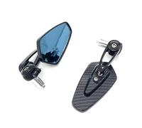 Motorcycle Mirror Carbon Motorcycle Mirror Handlebar Handle Bar Ends Side Mirrors For Ya&maha For MT07 For MT09 For MT10 Bike Rearview(Black)