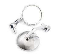 Motorcycle Mirror Evomosa Motorcycle Chrome Convex 7/8‘’22mm Handlebar Mirror Old School Universal For Rearview Bar End Side Mirror Motorbike Rearview(Silver-MTHSJ333)