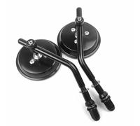 Motorcycle Mirror For Dyna For Bobber For Chopper For Old School Up Foldable Motorcycle Mirrors Short Stem 3"Round Rearview Mirror Motorbike Mirror(Black)