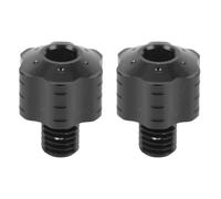 Motorcycle Mirror Hole Plugs Left Hand Threaded Aluminium Alloy Anodizing Rearview Mirror Hole Screw for 8mm Motorcycle Mirror Seats 2pcs (Black)