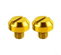 Motorcycle Mirror Hole Screw Bolts 2PCS Compatible with For Honda For Kawasaki Motorcycles Aluminum Alloy CNC Machined Spools for Stable Swing Arm Stand Mounting (opposite M8 gold)