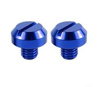 Motorcycle Mirror Hole Screw Bolts 2PCS Compatible with For Honda For Kawasaki Motorcycles Aluminum Alloy CNC Machined Spools for Stable Swing Arm Stand Mounting (opposite M8 blue)
