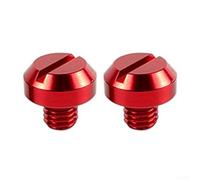 Motorcycle Mirror Hole Screw Bolts 2PCS Compatible with For Honda For Kawasaki Motorcycles Aluminum Alloy CNC Machined Spools for Stable Swing Arm Stand Mounting (opposite M10 Red)