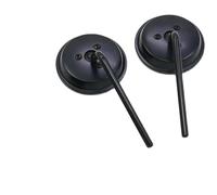Motorcycle Mirror Motorcycle Handlebar Rear View Mirrors Round Convex Clip-On Retro For SR400 Chopper Cruiser Motorbike Rearview(Black)
