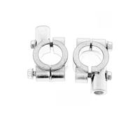 Motorcycle Mirror Mount Clamp Rear View Mirror Holder Adapter Metal 22mm 25mm Handlebar 10mm 8mm Thread Mirror Stem Extender(Silver 8mm 22mm)