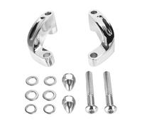 Motorcycle Mirror Riser Relocation Extension Adapter Compatible With 2006-2014 Models Black Chrome Mirror Adapters Compatible with Handlebar Adjustment(Silver)