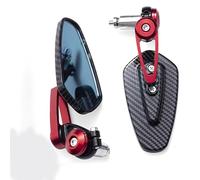 Motorcycle Mirror Universal Motorcycle Aluminum Rearview Mirror Carbon Fiber Pattern Handlebar Mirror Anti-Glare Handle End Side Mirror Motorcycle Rearview
