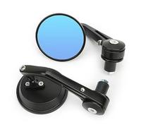 Motorcycle Mirror Universal Motorcycle Aluminum Rearview Mirror Carbon Fiber Pattern Handlebar Mirror Anti-Glare Handle End Side Mirror Motorbike Mirror(Round handle mirror)
