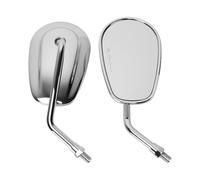 Motorcycle Mirror Universal Motorcycle Rear View Mirrors M10 Aluminum Heavy Duty Handlebar Side Mirrors For Cruiser Sport Bike Touring Motorbikes Motorcycle Rearview(Chrome)