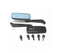 Motorcycle Mirrors 1 Pair Motorcycle Mirror Moto Bike Rearview Mirror Rear-View Mirrors Alloy View Mirrors 8mm/10mm Blue Motorbike Mirror(Black)