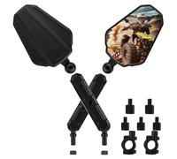 Motorcycle Mirrors 1 Pair Motorcycle Mirrors, 360° Double Take Mirrors, Motorcycle Rear View Mirror with 7/8" Handlebar Mount and 8mm 10mm Screws for Electric Vehicles, Sports Cars