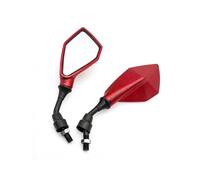 Motorcycle Mirrors 10mm Motorcycle Rearview Mirrors 2PCS Adjustable Wide Angle Handlebar Side Mirror For Motorbike Rear View Handlebar Rearview Mirror(Red)