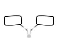 Motorcycle Mirrors 1Pair Universal Rectangle Motorcycle Rearview Mirrors 10mm Chrome Mirror(Style A)